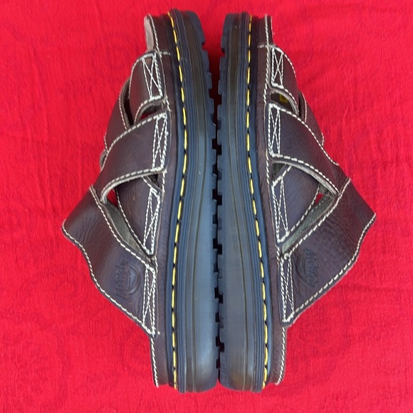 🏴󠁧󠁢󠁥󠁮󠁧󠁿 Dr. Martens MIE Vintage Chunky Brown Slides / Sandals UK 9 - Picture 13 of 17